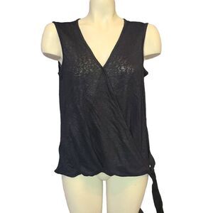 Bobeau‎ Black Surplice Tank Size Small